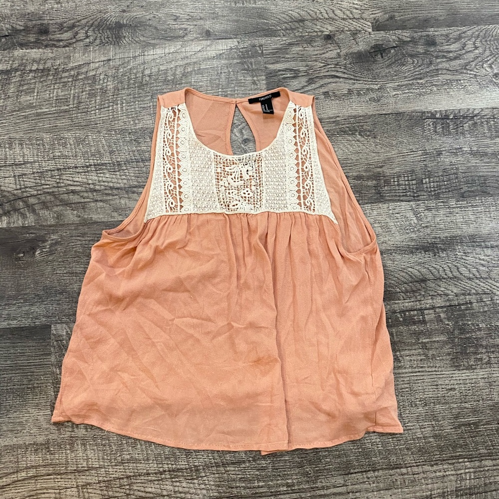 PEACH CROP TANK TOP